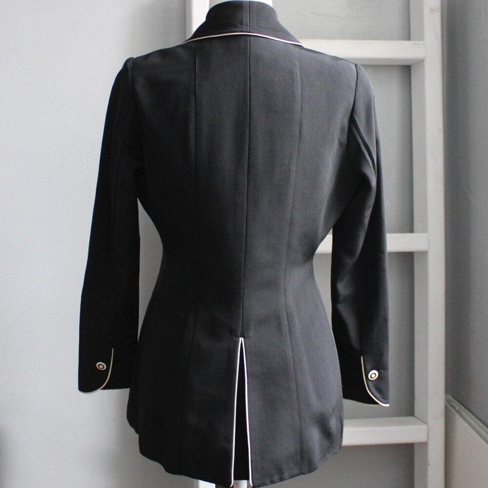 KARL LAGERFELD Runway Vintage '93 Tailored Black & White Blazer Size 36 / Small - Picture 4 of 10